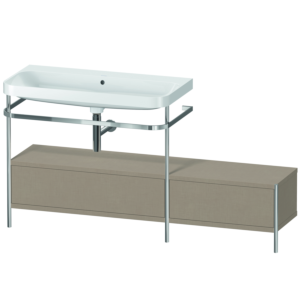 Duravit Happy D.2 Plus furniture washbasin combination HP4863N7575 160x49cm, with metal console, without tap hole, linen