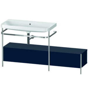 Duravit Happy D.2 Plus Möbelwaschtisch-Kombination HP4863N9898 160x49cm, mit Metallkonsole, ohne Hahnloch, nachtblau seidenmatt