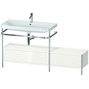 Duravit Happy D.2 Plus Möbelwaschtisch-Kombination HP4863O2222 160x49cm, mit Metallkonsole, 1 Hahnloch, weiß hochglanz