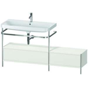 Duravit Happy D.2 Plus furniture washbasin combination HP4863O3939 160x49cm, with metal console, 1 tap hole, nordic white satin matt