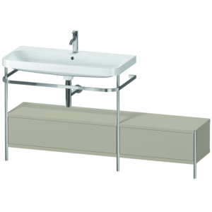 Duravit Happy D.2 Plus combinaison lavabo pour meuble HP4863O6060 160x49cm, avec console en métal, 1 trou pour robinet, taupe satiné mat
