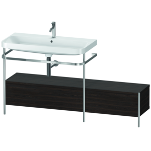 Duravit Happy D.2 Plus furniture washbasin combination HP4863O6969 160x49cm, with metal console, 1 tap hole, brushed walnut