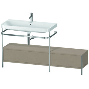 Duravit Happy D.2 Plus Möbelwaschtisch-Kombination HP4863O7575 160x49cm, mit Metallkonsole, 1 Hahnloch, leinen