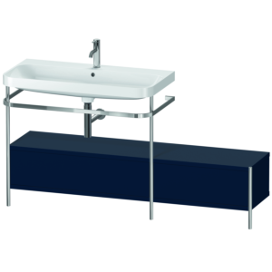 Duravit Happy D.2 Plus Möbelwaschtisch-Kombination HP4863O9898 160x49cm, mit Metallkonsole, 1 Hahnloch, nachtblau seidenmatt