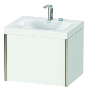 Duravit XViu Waschtisch-Unterschrank XV4609EB118C 60x48cm, 1 Auszug, 2 Hahnlöcher, champagner matt, Rahmen C, weiß matt
