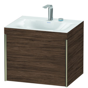 XViu Duravit vasque XV4609EB121C 60x48cm, 2000 , 2 trous pour robinetterie, champagne mat, Cadres C, noyer foncé