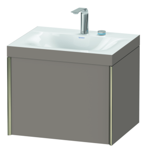 Duravit XViu vanity unit XV4609EB143C 60x48cm, 2000 pull-out, 2 tap holes, matt champagne, Rahmen C, matt basalt
