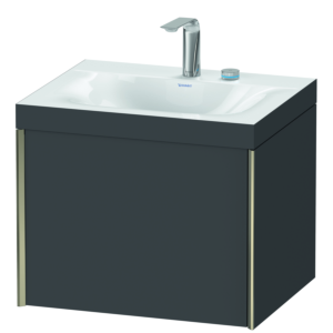 XViu Duravit vasque XV4609EB149C 60x48cm, 2000 , 2 trous pour robinetterie, champagne mat, Cadres C, graphite mat
