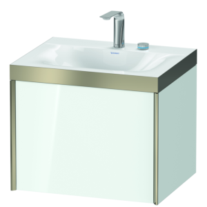 Duravit XViu vasque XV4609EB185P 60x48cm, 2000 , 2 trous pour robinetterie, champagne mat, Cadres P, blanc brillant