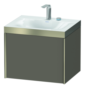 XViu Duravit vasque XV4609EB190P 60x48cm, 2000 , 2 trous pour robinetterie, champagne mat, Cadres P, flanelle gris soie mat