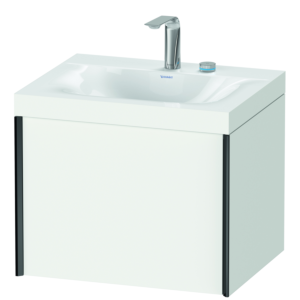 Duravit XViu vasque XV4609EB218C 60x48cm, 2000 , 2 trous pour robinetterie, noir mat, Cadres C, blanc mat