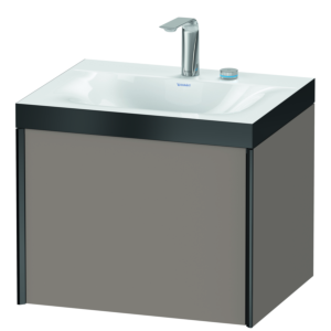 XViu Duravit vasque XV4609EB243P 60x48cm, 2000 , 2 trous pour robinetterie, noir mat, Cadres P, basalte mat