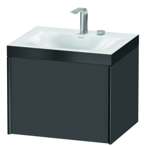 XViu Duravit vasque XV4609EB249P 60x48cm, 2000 , 2 trous pour robinetterie, noir mat, Cadres P, graphite mat