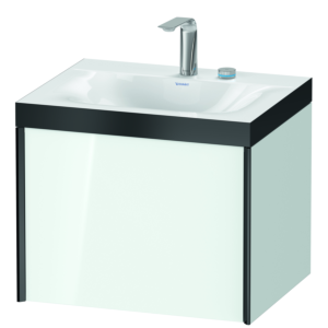 Duravit XViu vasque XV4609EB285P 60x48cm, 2000 , 2 trous pour robinetterie, noir mat, Cadres P, blanc brillant