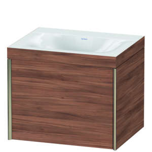 Duravit XViu vanity unit XV4609NB179C 60x48cm, 2000 pull-out, without tap hole, matt champagne, Rahmen C, natural walnut