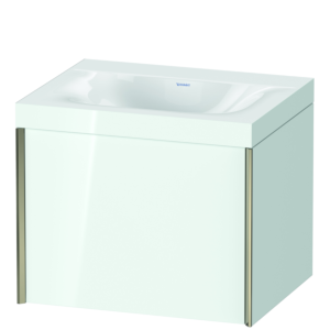 Duravit XViu vanity unit XV4609NB185C 60x48cm, 2000 pull-out, without tap hole, matt champagne, Rahmen C, white high gloss