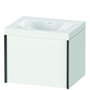 Duravit XViu Waschtisch-Unterschrank XV4609NB218C 60x48cm, 1 Auszug, ohne Hahnloch, schwarz matt, Rahmen C, weiß matt