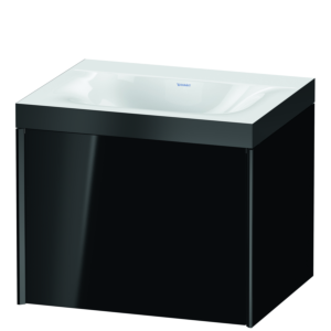 Duravit XViu Waschtisch-Unterschrank XV4609NB240P 60x48cm, 1 Auszug, ohne Hahnloch, schwarz matt, Rahmen P, schwarz hochglanz