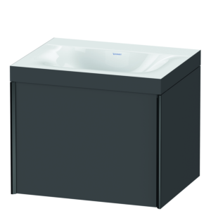 Duravit XViu Waschtisch-Unterschrank XV4609NB249C 60x48cm, 1 Auszug, ohne Hahnloch, schwarz matt, Rahmen C, graphit matt