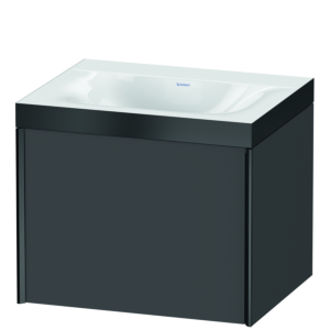 XViu Duravit vasque XV4609NB249P 60x48cm, 2000 , sans trou pour robinet, noir mat, Cadres P, graphite mat