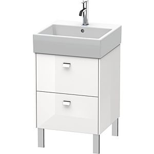 Duravit Brioso Waschtischunterbau BR443201022 484x459mm, Weiß Hochglanz, 2 Auszüge, Griff Chrom