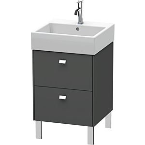 Duravit Brioso Waschtischunterbau BR443201049 484x459mm, Graphit Matt, 2 Auszüge, Griff Chrom