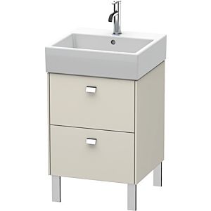 Duravit Brioso Waschtischunterbau BR443201091 484x459mm, Taupe, 2 Auszüge, Griff Chrom