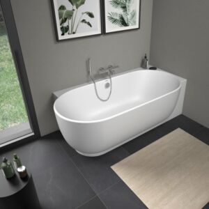 Duravit Luv Badewanne 700432000000000 185 x 95 x 46 cm, Ecke rechts, Verkleidung und Gestell, 2 Rückenschrägen, weiß