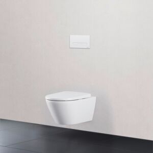Duravit D-Neo Wall-Hung Toilet Set 45770900A1  45770900A1 Rimless, with Toilet Seat, Durafix Mounting, White High Gloss