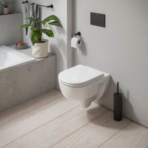 Ensemble WC suspendu Duravit D-Code 45130900B2, à chasse d&#39;eau profonde, avec abattant, fermeture ralentie, sans bride, blanc