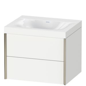 Duravit XViu Waschtisch-Unterschrank XV4614NB118C 60x48cm, 2 Schubkästen, ohne Hahnloch, champagner matt, Rahmen C, weiß matt