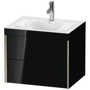 XViu Duravit vasque XV4614OB140C 60x48cm, 2 tiroirs, 2000 , champagne mat, Cadres C, noir brillant