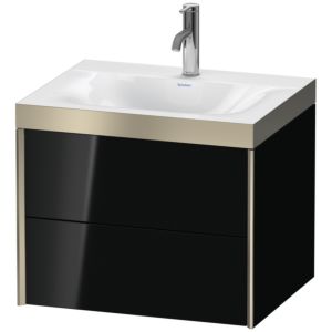 XViu Duravit vasque XV4614OB140P 60x48cm, 2 tiroirs, 2000 , champagne mat, Cadres P, noir brillant
