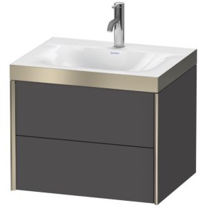 XViu Duravit vasque XV4614OB149P 60x48cm, 2 tiroirs, 2000 , champagne mat, Cadres P, graphite mat
