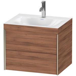 XViu Duravit vasque XV4614OB179C 60x48cm, 2 tiroirs, 2000 , champagne mat, Cadres C, noyer naturel