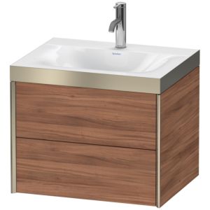 XViu Duravit vasque XV4614OB179P 60x48cm, 2 tiroirs, 2000 , champagne mat, Cadres P, noyer naturel