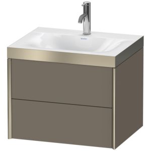 XViu Duravit vasque XV4614OB190P 60x48cm, 2 tiroirs, 2000 , champagne mat, Cadres P, flanelle gris soie mat