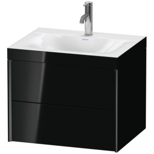 XViu Duravit vasque XV4614OB240C 60x48cm, 2 tiroirs, 2000 , noir mat, Cadres C, noir brillant