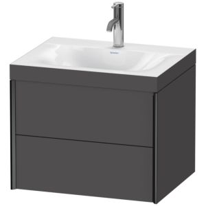 XViu Duravit vasque XV4614OB249C 60x48cm, 2 tiroirs, 2000 , noir mat, Cadres C, graphite mat