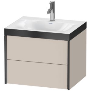 XViu Duravit vasque XV4614OB291P 60x48cm, 2 tiroirs, 2000 , noir mat, Cadres P, taupe mat