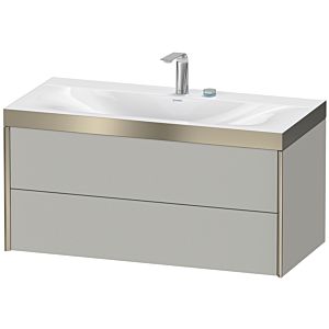 XViu Duravit vasque XV4616OB180P 100x48cm, 2 tiroirs, 2000 , champagne mat, Cadres P, graphite supermatt