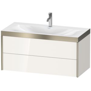Duravit XViu vasque XV4616OB122P 100x48cm, 2 tiroirs, 2000 , champagne mat, Cadres P, blanc haute brillance