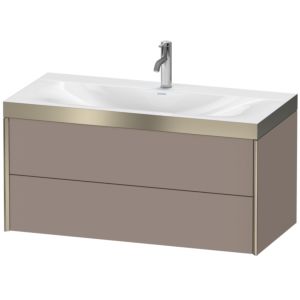 XViu Duravit vasque XV4616OB143P 100x48cm, 2 tiroirs, 2000 , champagne mat, Cadres P, basalte mat