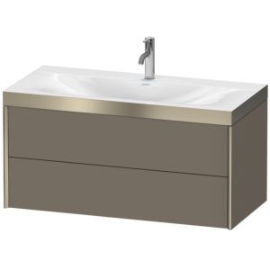 XViu Duravit vasque XV4616OB190P 100x48cm, 2 tiroirs, 2000 , champagne mat, Cadres P, flanelle gris soie mat