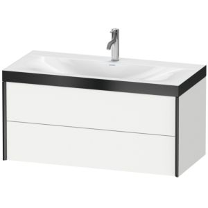Duravit XViu vasque XV4616OB218P 100x48cm, 2 tiroirs, 2000 , noir mat, Cadres P, blanc mat