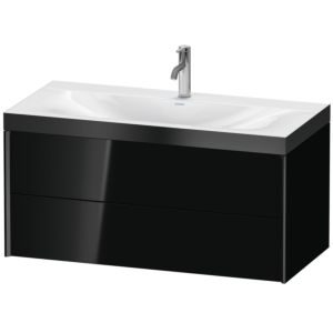 XViu Duravit vasque XV4616OB240P 100x48cm, 2 tiroirs, 2000 , noir mat, Cadres P, noir brillant