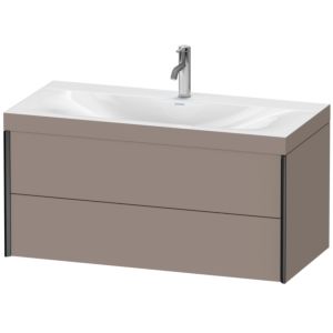 Duravit XViu vanity unit XV4616OB243C 100x48cm, 2 drawers, 2000 tap hole, matt black, Rahmen C, matt basalt
