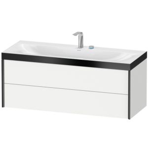 Duravit XViu Waschtisch-Unterschrank XV4617EB218P 120x48cm, 2 Schubkästen, 2 Hahnlöcher, schwarz matt, Rahmen P, weiß matt