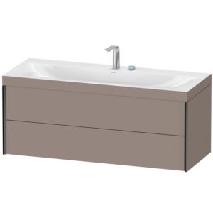 XViu Duravit vasque XV4617EB243C 120x48cm, 2 tiroirs, 2 trous pour robinetterie, noir mat, Cadres C, basalte mat