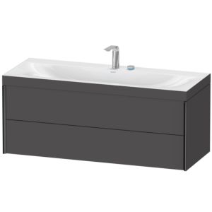 Duravit XViu vanity unit XV4617EB249C 120x48cm, 2 drawers, 2 tap holes, matt black, Rahmen C, matt graphite